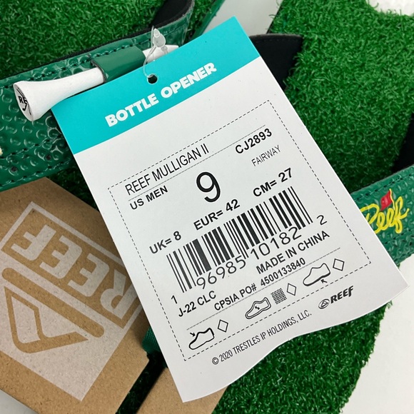 REEF Mulligan II Bottle Opener Golf Sandals with Golf Tees NWT - Picture 12 of 12